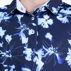 KJUS Girls' Printed Polo S/S Icy Blue/Atlanta Blue Fashion