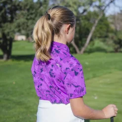 KJUS Girls' Printed Polo S/S Foxglove/Atlanta Blue Clearance