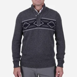 KJUS Men'S Celerina Placket Sweater Iron/Deep Space Shop