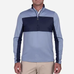 KJUS Men'S Dane Midlayer Half-Zip Santorini/Atlanta Blue Discount