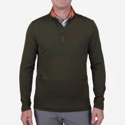 KJUS Men'S David Midlayer Half-Zip Dark Olive Best Sale