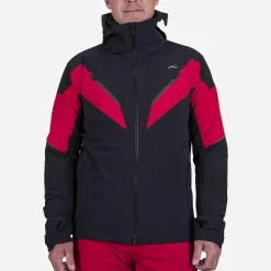 KJUS Men'S Force Jacket Black/Carmine Cheap