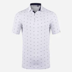 KJUS Men'S Golfer Polo S/S White/Dark Dusk Best Sale
