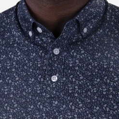 KJUS Men'S Lance Printed Polo S/S Atlanta Blue/Steel Blue Cheap