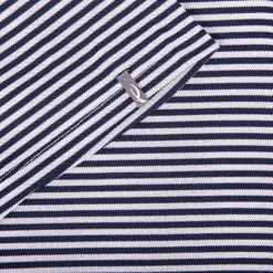 KJUS Men'S Lee Stripe Polo S/S White/Atlanta Blue Store