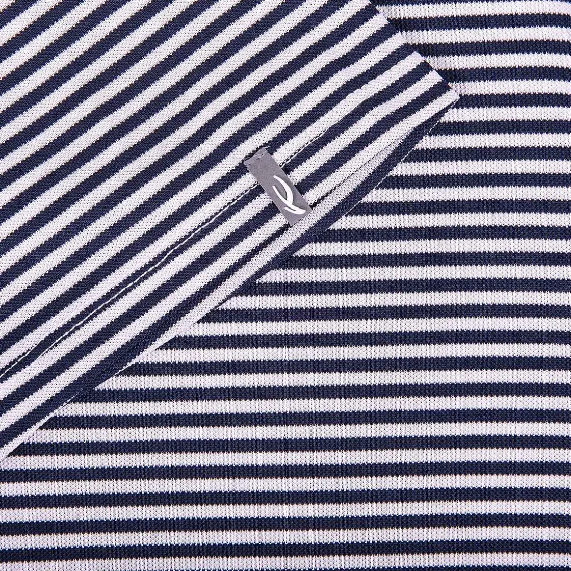 KJUS Men'S Lee Stripe Polo S/S White/Atlanta Blue Store
