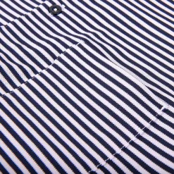 KJUS Men'S Lee Stripe Polo S/S White/Atlanta Blue Store