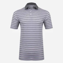 KJUS Men'S Luis Multi Stripe Polo S/S White/Metal Grey Best Sale