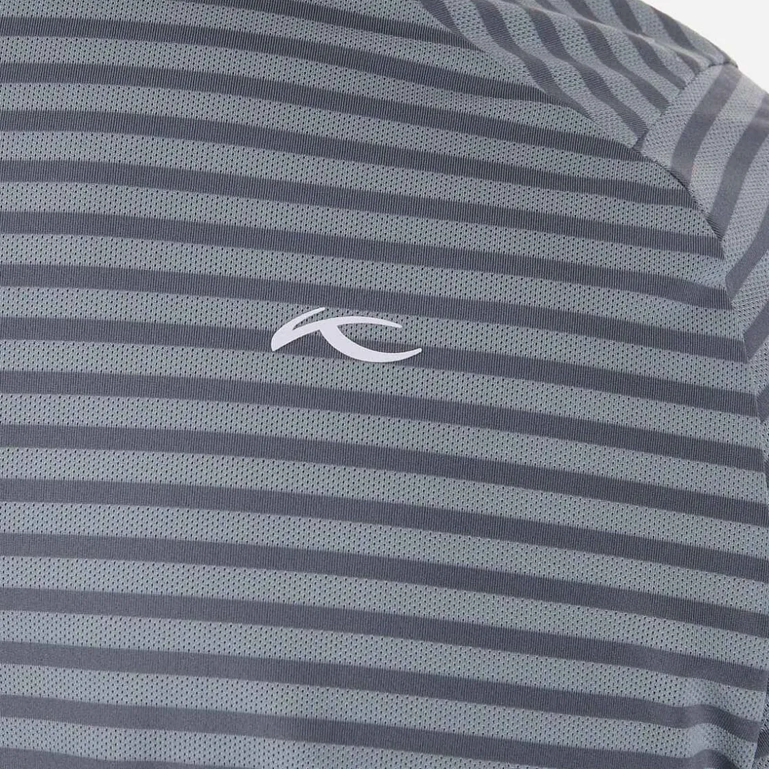 KJUS Men'S Luis Stripe Polo S/S Seaglass/Pewter Discount