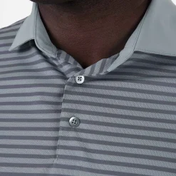 KJUS Men'S Luis Stripe Polo S/S Seaglass/Pewter Discount