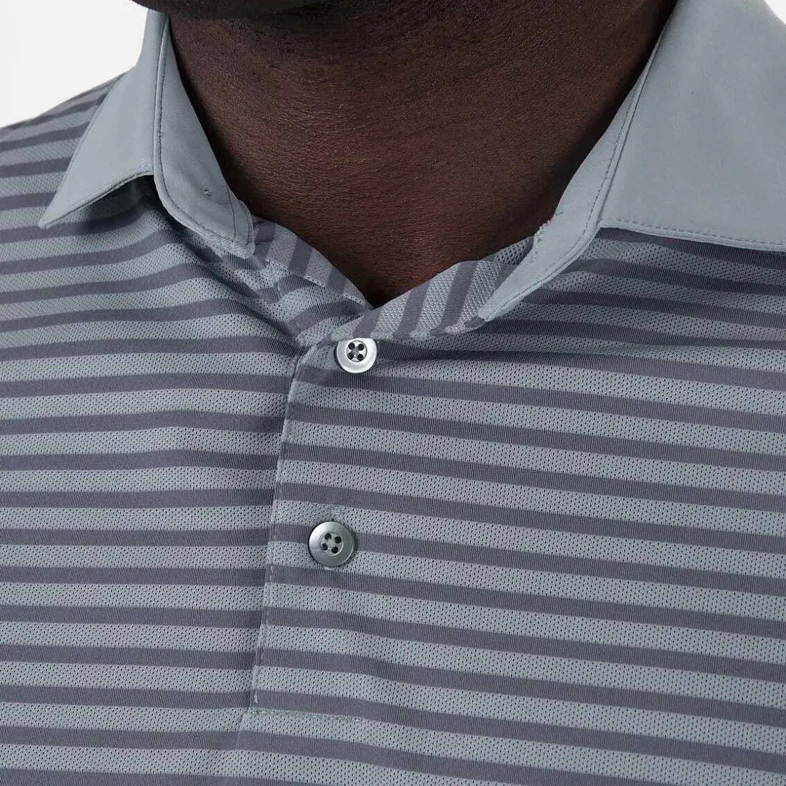 KJUS Men'S Luis Stripe Polo S/S Seaglass/Pewter Discount
