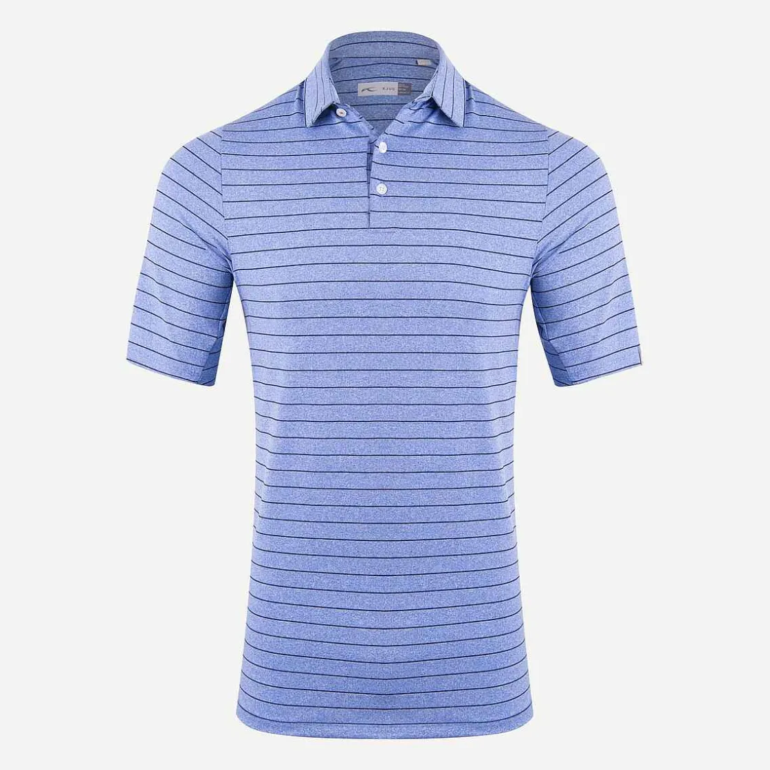 KJUS Men'S Soren Melange Stripe Polo S/S Bright Blue/Atlanta Blue Outlet