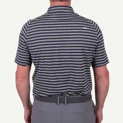 KJUS Men'S Soren Multi Stripe Polo S/S Iron/Atlanta Blue Flash Sale