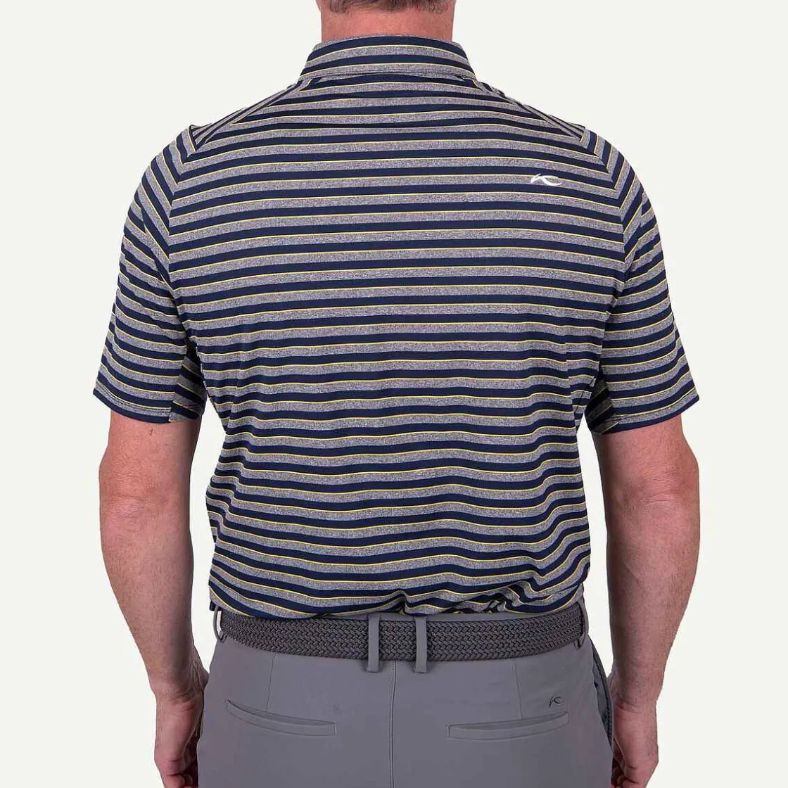 KJUS Men'S Soren Multi Stripe Polo S/S Iron/Atlanta Blue Flash Sale