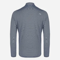 KJUS Men'S Soren Stripe Polo L/S Niagara/Atlanta Blue Cheap