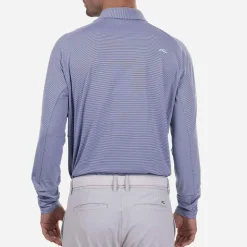 KJUS Men'S Soren Stripe Polo L/S Mykonos/Alloy Best Sale