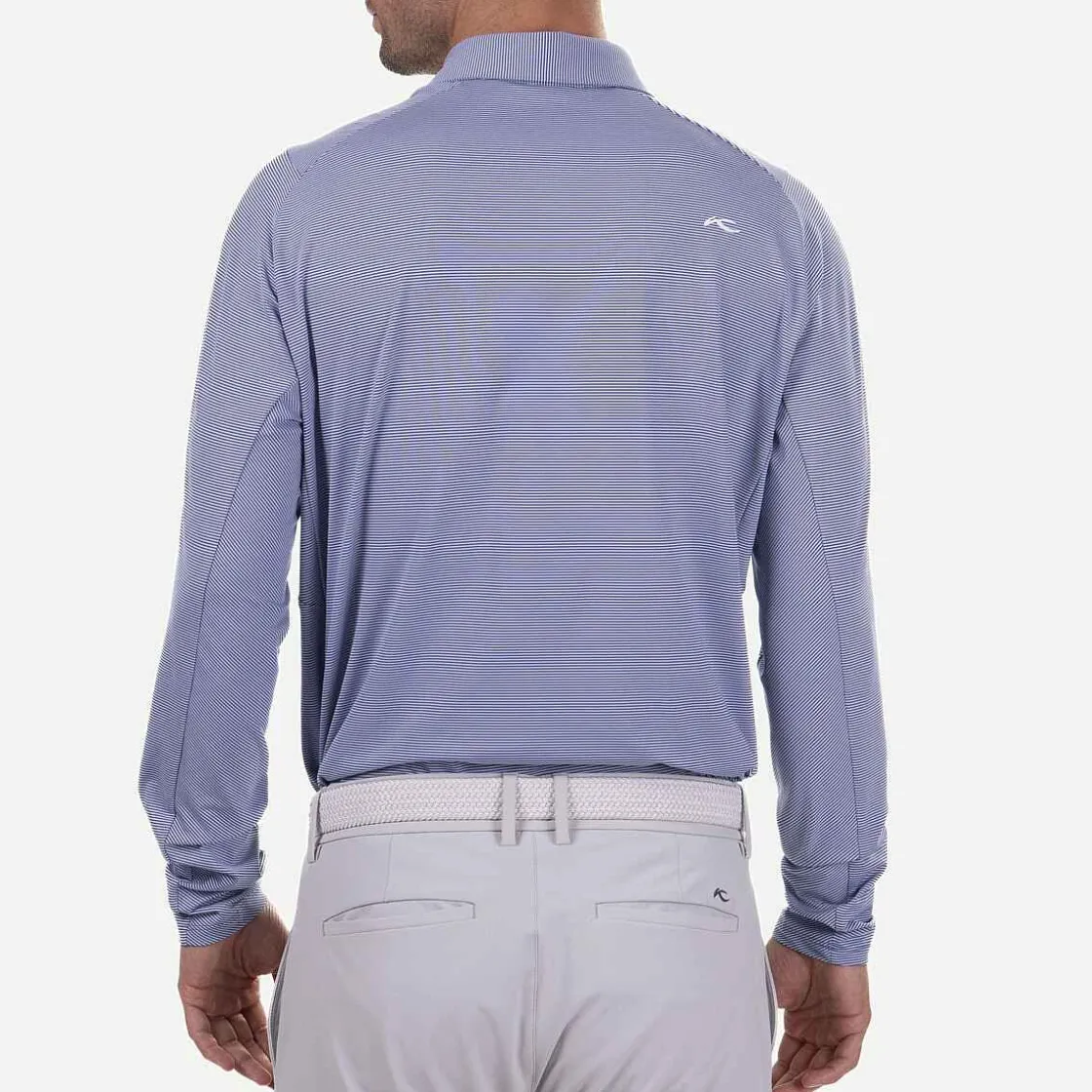 KJUS Men'S Soren Stripe Polo L/S Mykonos/Alloy Best Sale