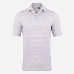 KJUS Men'S Soren Stripe Polo S/S White/Silver Fog Melange Hot
