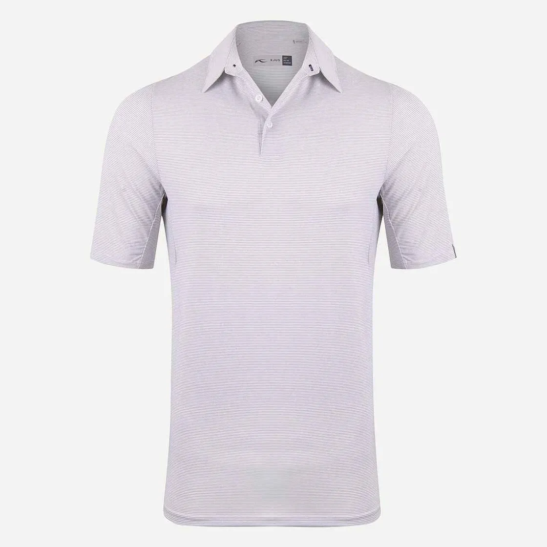 KJUS Men'S Soren Stripe Polo S/S White/Silver Fog Melange Hot