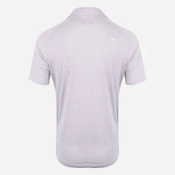 KJUS Men'S Soren Stripe Polo S/S White/Silver Fog Melange Hot