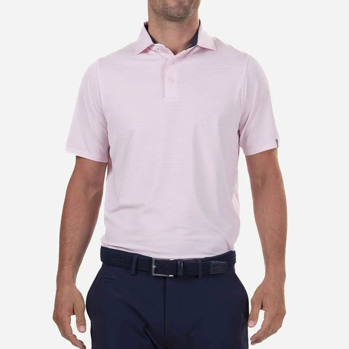 KJUS Men'S Soren Stripe Polo S/S Pink Salt/White Best