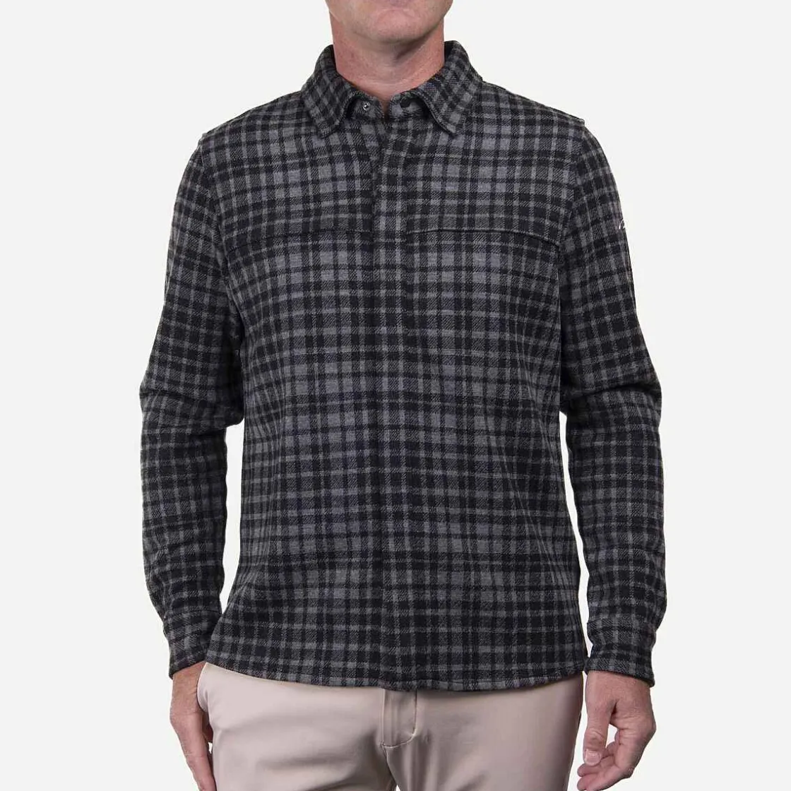 KJUS Men'S Yellowstone Shirt Steel Grey Melange/Black Store