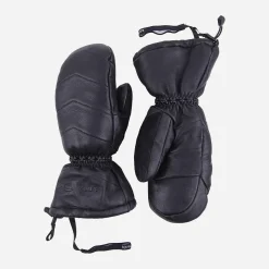 KJUS Unisex Leather Mitten Black Cheap