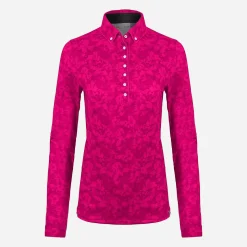 KJUS Women'S Dana Printed Polo L/S Cranberry Cheap