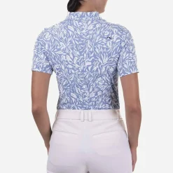 KJUS Women'S Enya Printed Polo S/S Calm Blue/White Flash Sale