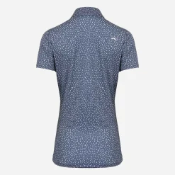 KJUS Women'S Enya Printed Polo S/S Steel Blue/Bone White Best Sale