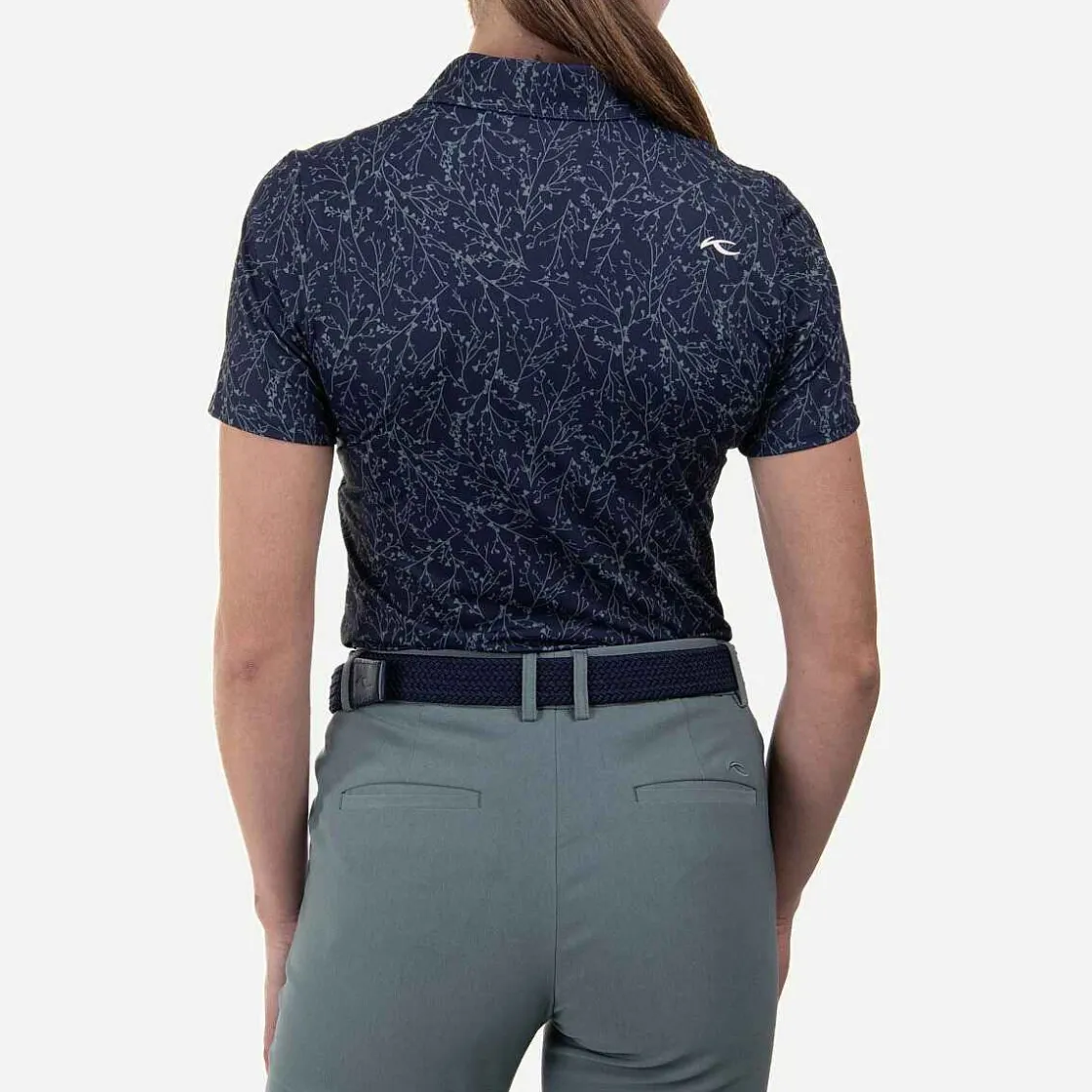 KJUS Women'S Enya Printed Polo S/S Atlanta Blue/Patina Hot