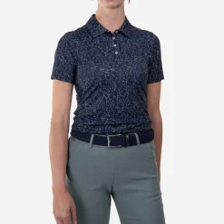 KJUS Women'S Enya Printed Polo S/S Atlanta Blue/Patina Hot