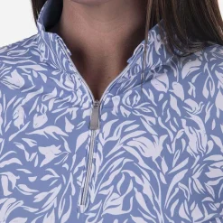 KJUS Women'S Sunshine Printed Half-Zip Calm Blue/White Sale