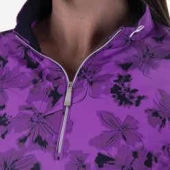 KJUS Women'S Sunshine Printed Half-Zip Foxglove/Atlanta Blue Cheap