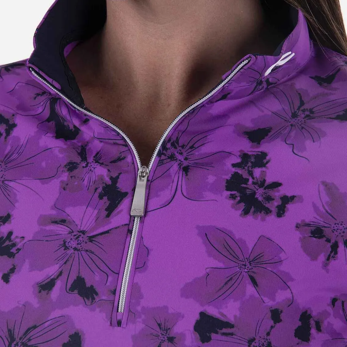 KJUS Women'S Sunshine Printed Half-Zip Foxglove/Atlanta Blue Cheap